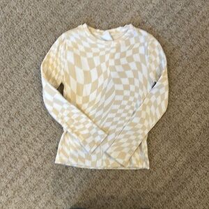 Checkered fitted long sleeve shirt